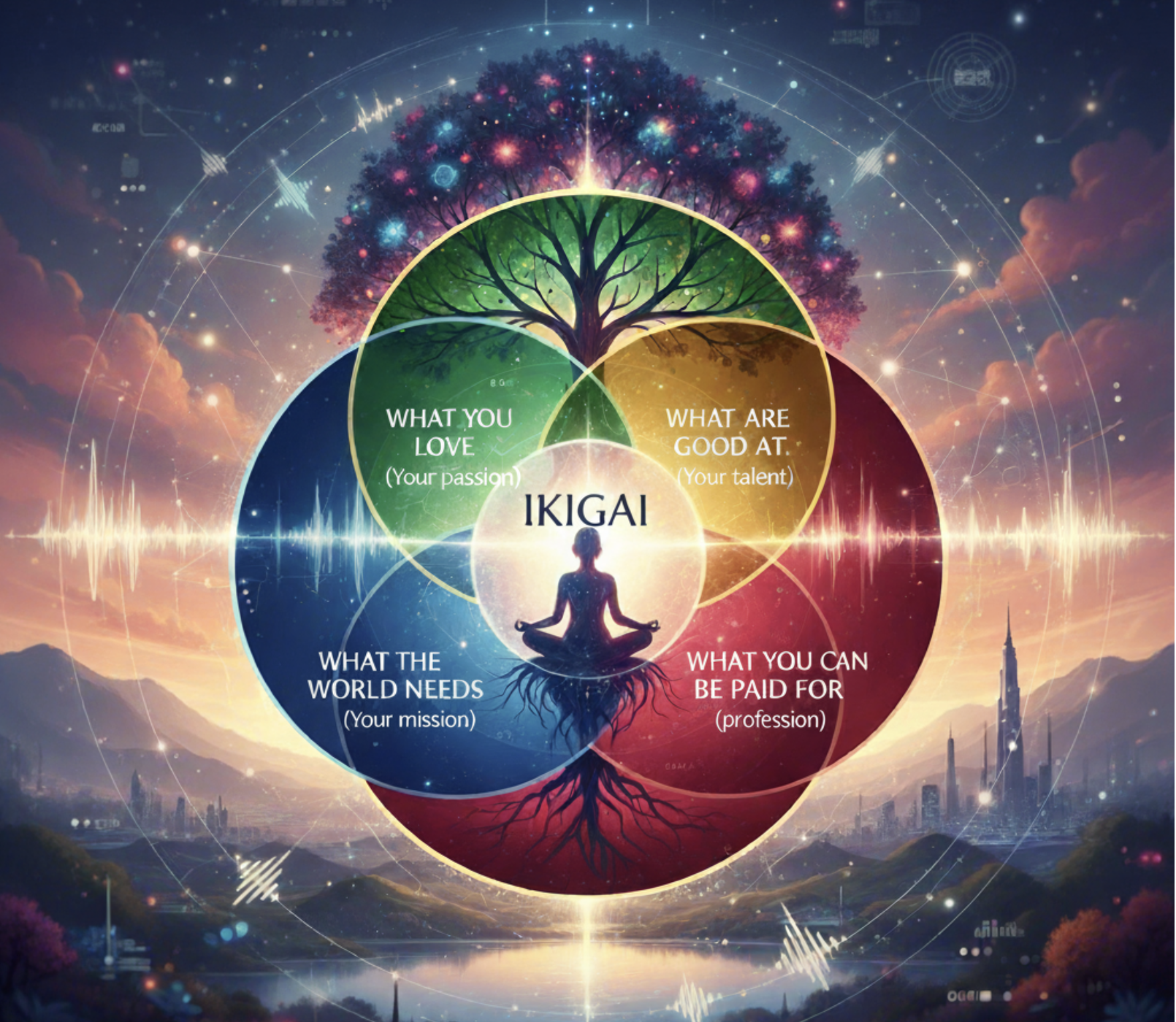 A spiritual image on ikigai
